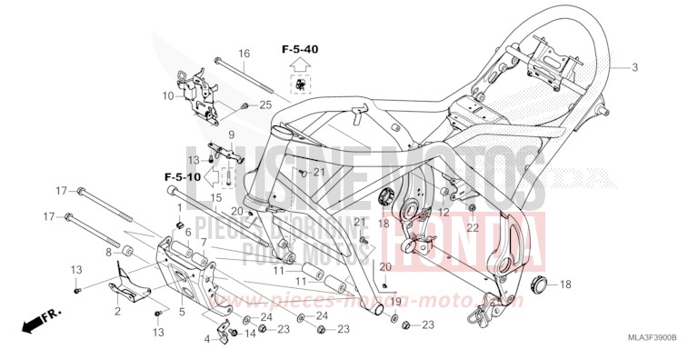 RAHMENKOERPER von CMX 1100 "Rebel" GUNMETAL BLACK METLLIC (NHC52) von 2022